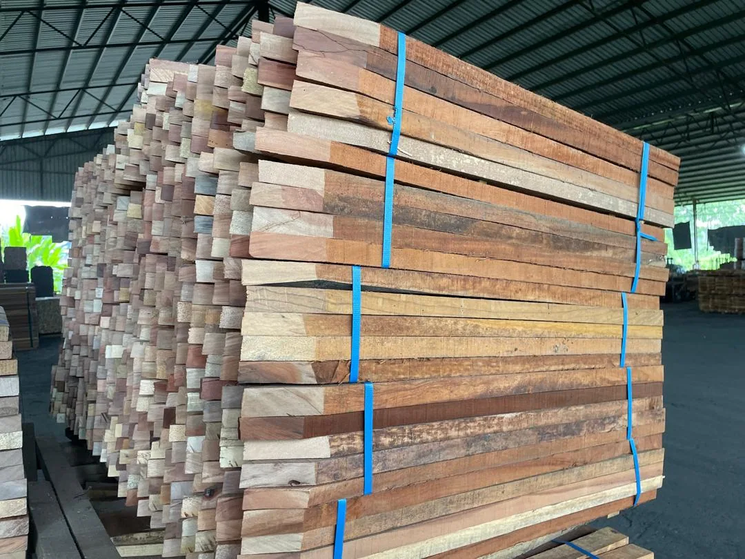 Bundled timber stock prepared for production